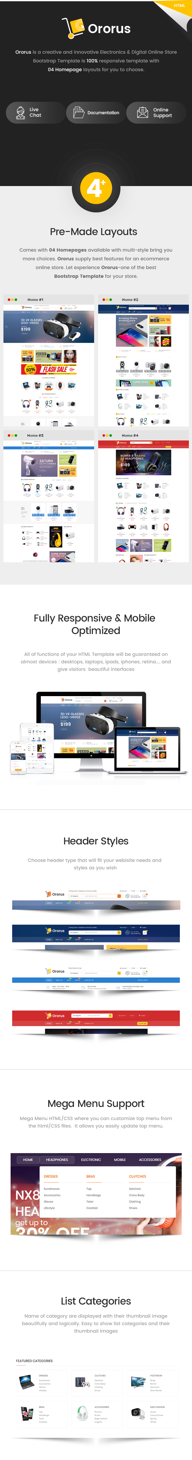 Electronics Store HTML Template - Ororus